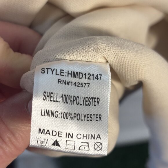 Sequined Beige and Bronze Evening Dress With Intricate Geometric Patterns - Picture 12 of 15